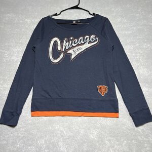 NFL Blue Chicago Bears Long Sleeve Crew Neck Sweater Shirt Women's Size: S